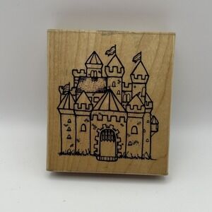 DOTS Castle Q149 Dreams & Dragons Fairytale Wood Mount Rubber Stamp Vintage 1996